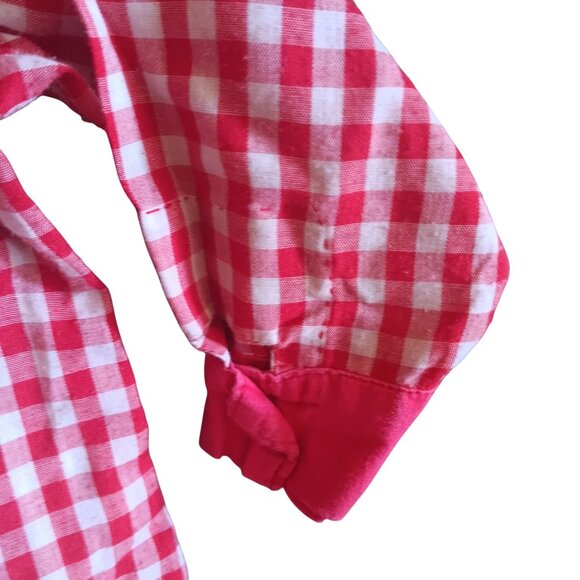 1OF1 5T Girls Vintage Cowgirl Western Top Checkered Snap Shirt Handmade 1970's - Picture 4 of 6